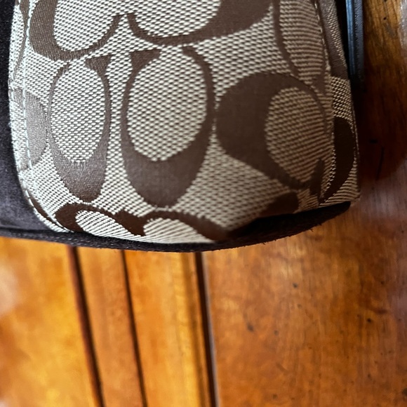 Coach Small Suede and Canvas Shoulder Purse - Picture 6 of 11